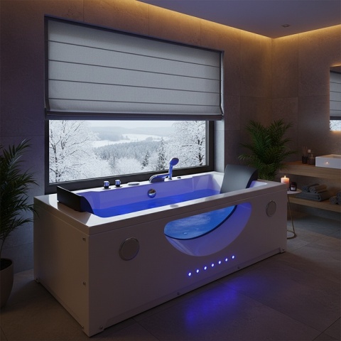 WANNA Z HYDROMASAŻEM Z PODGRZEWACZEM LEVANTE 659H BIAŁA 180x90 CM