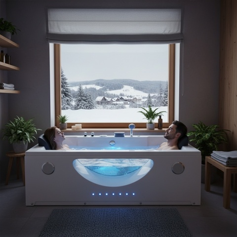 WANNA Z HYDROMASAŻEM Z PODGRZEWACZEM LEVANTE 659H BIAŁA 180x90 CM