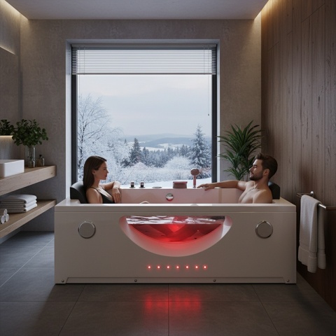 WANNA Z HYDROMASAŻEM Z PODGRZEWACZEM LEVANTE 659H BIAŁA 180x90 CM