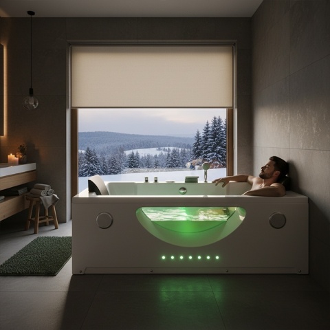 WANNA Z HYDROMASAŻEM Z PODGRZEWACZEM LEVANTE 659H BIAŁA 180x90 CM