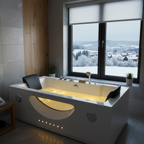 WANNA Z HYDROMASAŻEM Z PODGRZEWACZEM LEVANTE 659H BIAŁA 180x90 CM