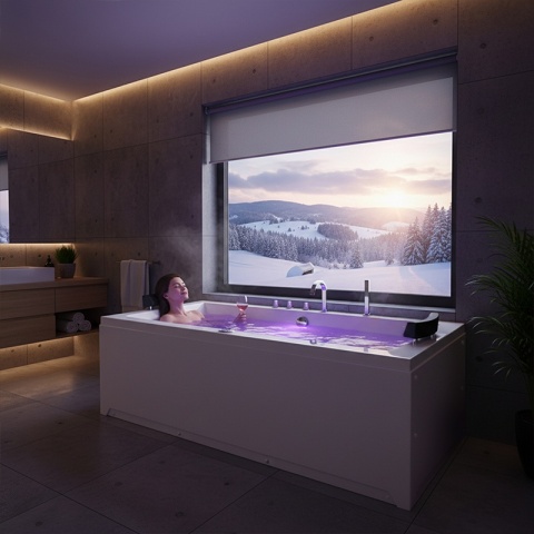 WANNA Z HYDROMASAŻEM RAMONA 640 BIAŁA 180x90 CM