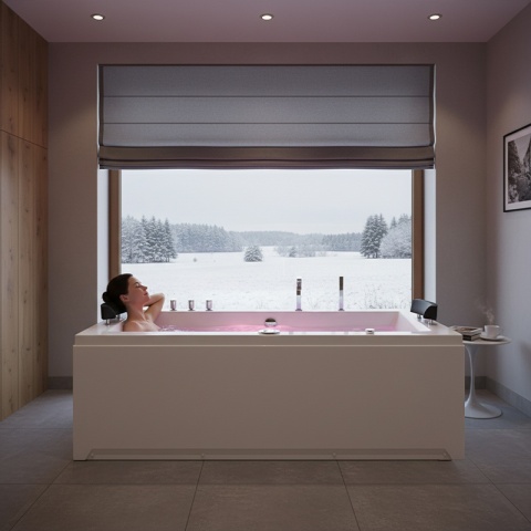 WANNA Z HYDROMASAŻEM RAMONA 640 BIAŁA 180x90 CM