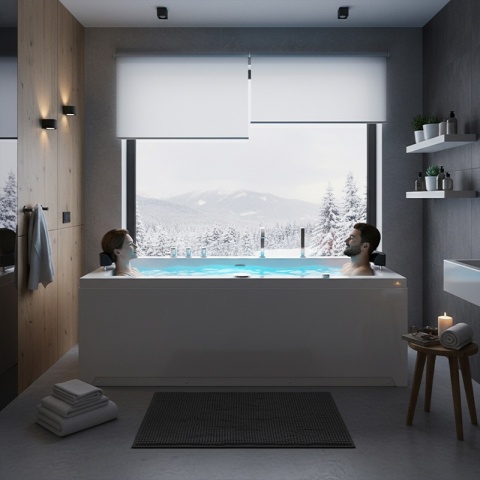 WANNA Z HYDROMASAŻEM RAMONA 640 BIAŁA 180x90 CM