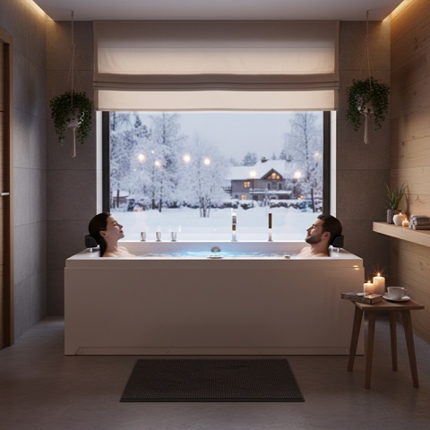 WANNA Z HYDROMASAŻEM RAMONA 640 BIAŁA 180x90 CM