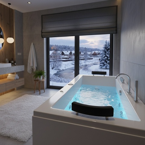 WANNA Z HYDROMASAŻEM RAMONA 640 BIAŁA 180x90 CM