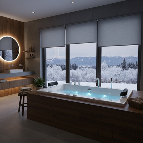 WANNA Z HYDROMASAŻEM RAMONA 640 BIAŁA 180x90 CM