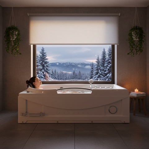 WANNA Z HYDROMASAŻEM RAMZES 634 BIAŁA 168x85 CM