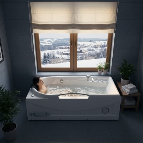 WANNA Z HYDROMASAŻEM RAMZES 634 BIAŁA 168x85 CM