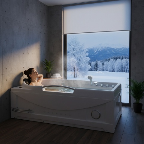 WANNA Z HYDROMASAŻEM RAMZES 634 BIAŁA 168x85 CM