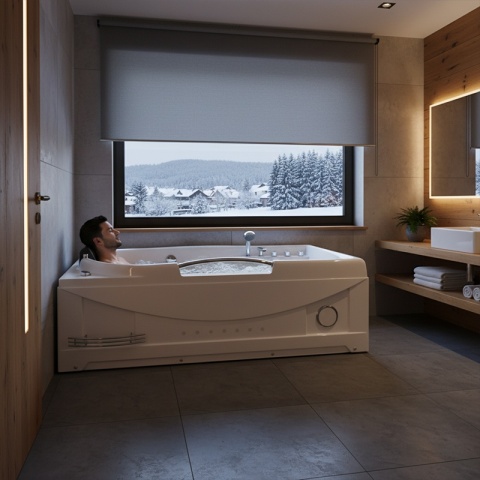 WANNA Z HYDROMASAŻEM RAMZES 634 BIAŁA 168x85 CM