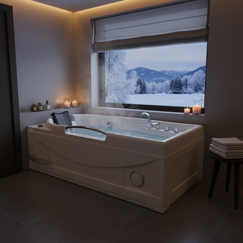 WANNA Z HYDROMASAŻEM RAMZES 634 BIAŁA 168x85 CM