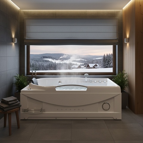 WANNA Z HYDROMASAŻEM RAMZES 634 BIAŁA 168x85 CM