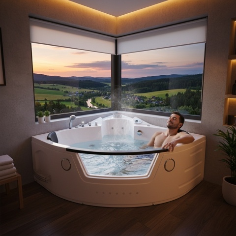 WANNA Z HYDROMASAŻEM Z PODGRZEWACZEM ORINO 632AH 152x152 CM