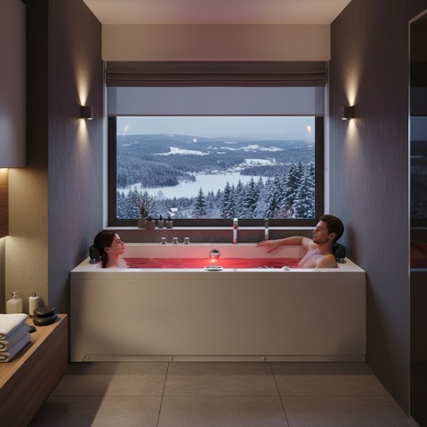 WANNA Z HYDROMASAŻEM Z PODGRZEWACZEM RAMONA 640H BIAŁA 180x90 CM