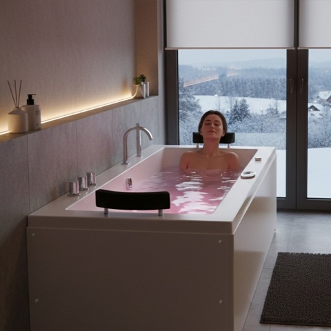 WANNA Z HYDROMASAŻEM Z PODGRZEWACZEM RAMONA 640H BIAŁA 180x90 CM