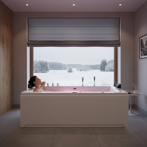 WANNA Z HYDROMASAŻEM Z PODGRZEWACZEM RAMONA 640H BIAŁA 180x90 CM