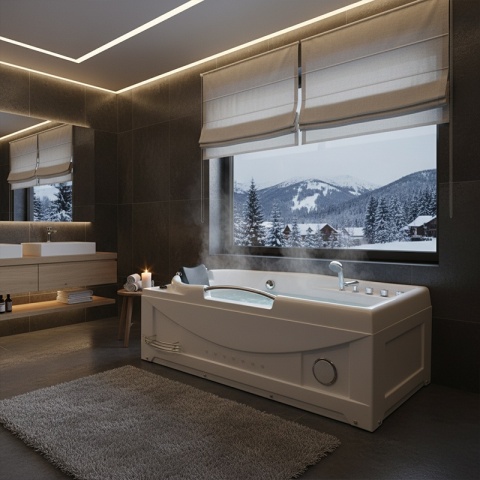 WANNA Z HYDROMASAŻEM Z PODGRZEWACZEM RAMZES 634H BIAŁA 168x85 CM