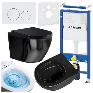ZESTAW PODTYNKOWY WC STELAŻ GEBERIT DUOFIX MISKA FLOW-BL-TR-02 PRZYCISK DELTA 20 BIAŁY