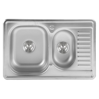 ZLEWOZMYWAK DWUKOMOROWY STALOWY 78X50CM INOX ZLEW KUCHENNY KALF2 2 GATUNEK