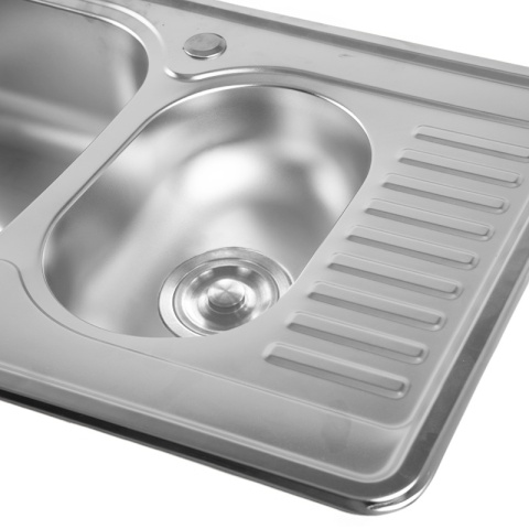 ZLEWOZMYWAK DWUKOMOROWY STALOWY 78X50CM INOX ZLEW KUCHENNY KALF2 2 GATUNEK