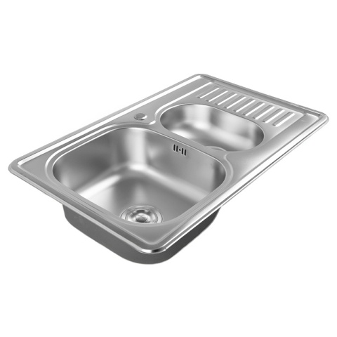 ZLEWOZMYWAK DWUKOMOROWY STALOWY 78X50CM INOX ZLEW KUCHENNY KALF2 2 GATUNEK