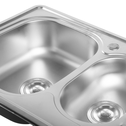 ZLEWOZMYWAK DWUKOMOROWY STALOWY 78X50CM INOX ZLEW KUCHENNY KALF2 2 GATUNEK