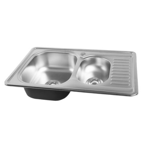 ZLEWOZMYWAK DWUKOMOROWY STALOWY 78X50CM INOX ZLEW KUCHENNY KALF2 2 GATUNEK