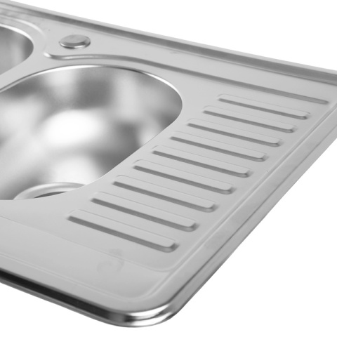 ZLEWOZMYWAK DWUKOMOROWY STALOWY 78X50CM INOX ZLEW KUCHENNY KALF2 2 GATUNEK