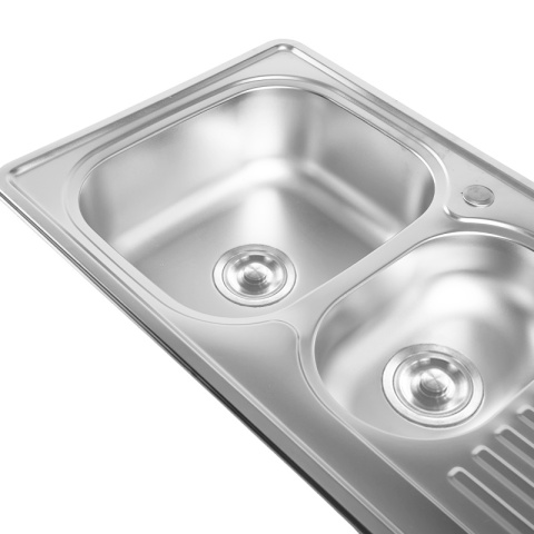 ZLEWOZMYWAK DWUKOMOROWY STALOWY 78X50CM INOX ZLEW KUCHENNY KALF2 2 GATUNEK
