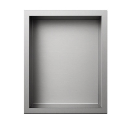 PÓŁKA ŁAZIENKOWA WNĘKOWA IGA Z KOŁNIERZEM CHROM 45X20X10 CM