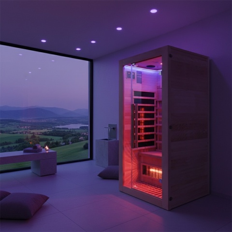 SAUNA SUCHA INFRARED NISKOTEMPERATUROWA ALTA1 1-2 OSOBOWA 90x90 CM