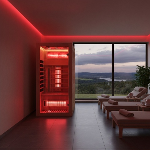 SAUNA SUCHA INFRARED NISKOTEMPERATUROWA ALTA1 1-2 OSOBOWA 90x90 CM