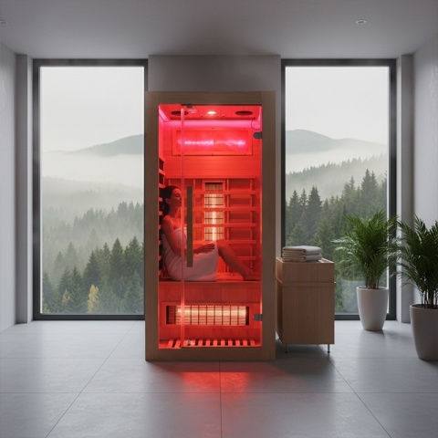 SAUNA SUCHA INFRARED NISKOTEMPERATUROWA ALTA1 1-2 OSOBOWA 90x90 CM