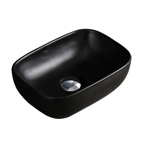 UMYWALKA NABLATOWA CERAMICZNA PROSTOKĄTNA MILO-MTB-370 CZARNY MAT 37x25 CM