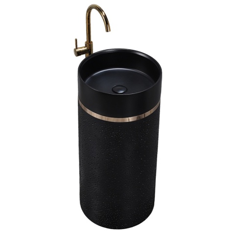 UMYWALKA WOLNOSTOJĄCA CERAMICZNA OKRĄGŁA SCOT1-BL-WOF-860 40x86 CM CZARNA