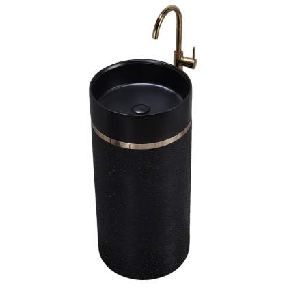 UMYWALKA WOLNOSTOJĄCA CERAMICZNA OKRĄGŁA SCOT1-BL-WOF-860 40x86 CM CZARNA