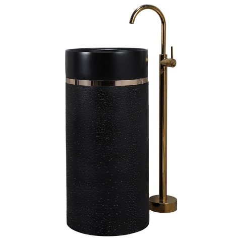 UMYWALKA WOLNOSTOJĄCA CERAMICZNA OKRĄGŁA SCOT1-BL-WOF-860 40x86 CM CZARNA