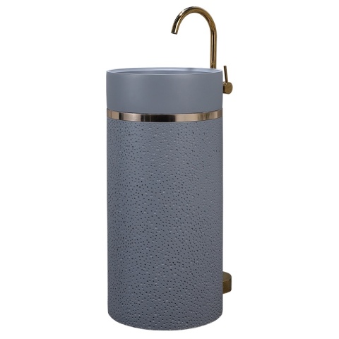 UMYWALKA WOLNOSTOJĄCA CERAMICZNA OKRĄGŁA SCOT1-GR-WOF-860 40x86 CM SZARA