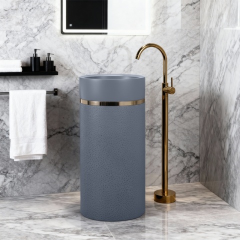 UMYWALKA WOLNOSTOJĄCA CERAMICZNA OKRĄGŁA SCOT1-GR-WOF-860 40x86 CM SZARA