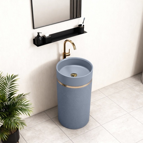 UMYWALKA WOLNOSTOJĄCA CERAMICZNA OKRĄGŁA SCOT1-GR-WOF-860 40x86 CM SZARA