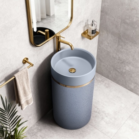 UMYWALKA WOLNOSTOJĄCA CERAMICZNA OKRĄGŁA SCOT1-GR-WOF-860 40x86 CM SZARA