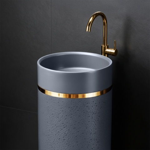 UMYWALKA WOLNOSTOJĄCA CERAMICZNA OKRĄGŁA SCOT1-GR-WOF-860 40x86 CM SZARA