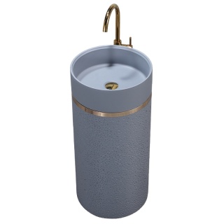 UMYWALKA WOLNOSTOJĄCA CERAMICZNA OKRĄGŁA SCOT1-GR-WOF-860 40x86 CM SZARA