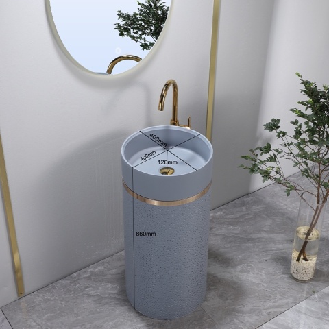 UMYWALKA WOLNOSTOJĄCA CERAMICZNA OKRĄGŁA SCOT1-GR-WOF-860 40x86 CM SZARA