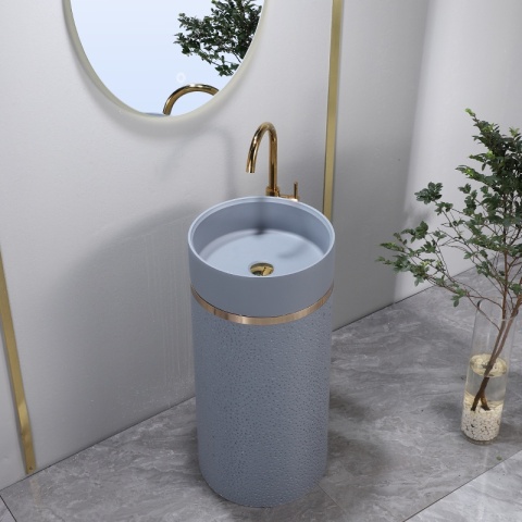 UMYWALKA WOLNOSTOJĄCA CERAMICZNA OKRĄGŁA SCOT1-GR-WOF-860 40x86 CM SZARA