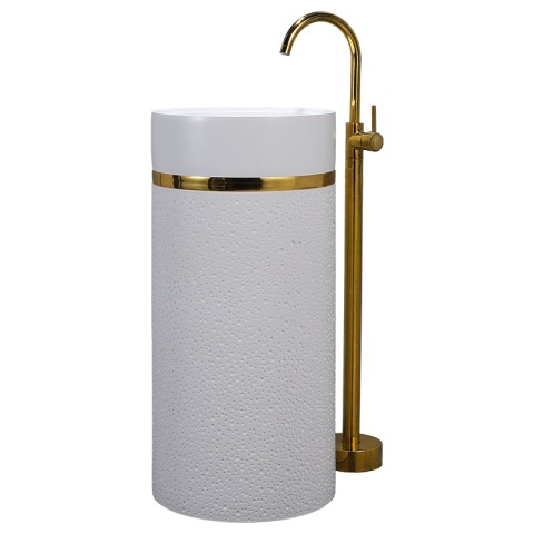 UMYWALKA WOLNOSTOJĄCA CERAMICZNA OKRĄGŁA SCOT1-WH-WOF-860 40x86 CM BIAŁA