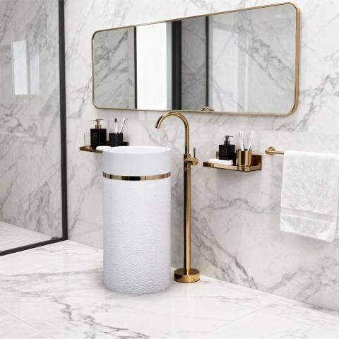 UMYWALKA WOLNOSTOJĄCA CERAMICZNA OKRĄGŁA SCOT1-WH-WOF-860 40x86 CM BIAŁA