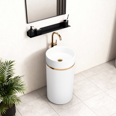 UMYWALKA WOLNOSTOJĄCA CERAMICZNA OKRĄGŁA SCOT1-WH-WOF-860 40x86 CM BIAŁA