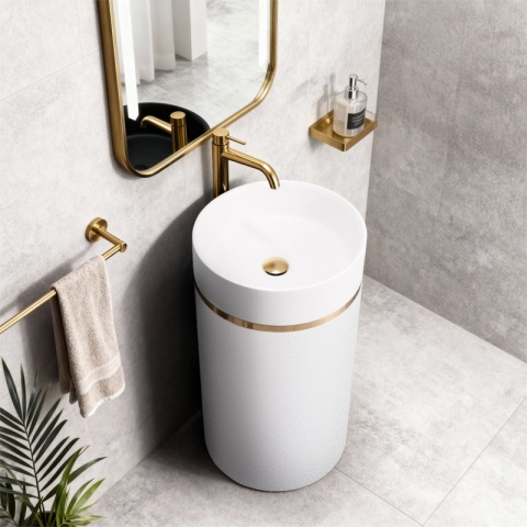 UMYWALKA WOLNOSTOJĄCA CERAMICZNA OKRĄGŁA SCOT1-WH-WOF-860 40x86 CM BIAŁA